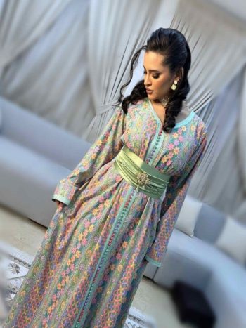 Moroccan Cashmere Caftan with stones