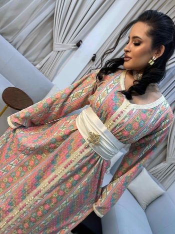 Moroccan Cashmere Caftan with stones