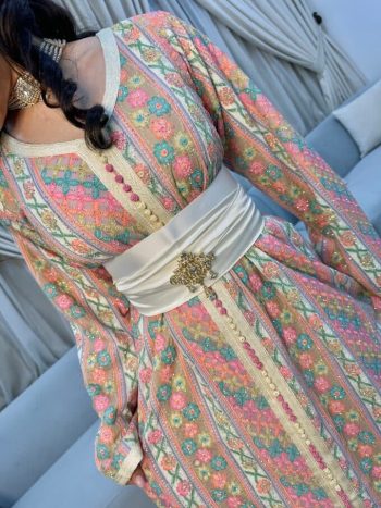 Moroccan Cashmere Caftan with stones