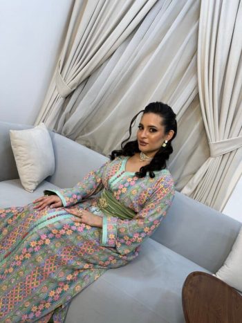 Moroccan Cashmere Caftan with stones